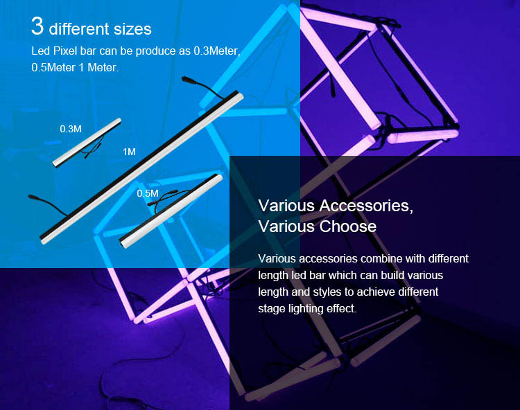 1 meter pixel led bar rgb pixel stage light black cover stage event light club decoration